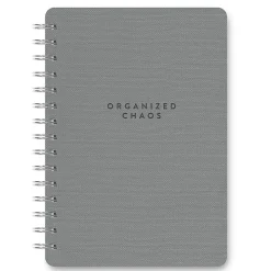 Studio Oh! Agatha Notebook, 8-1/4”L x 6-1/4”W x 5/8”D, 1 Subject, College Rule, 208 Pages, Organized Chaos (Gorgeous Gray)