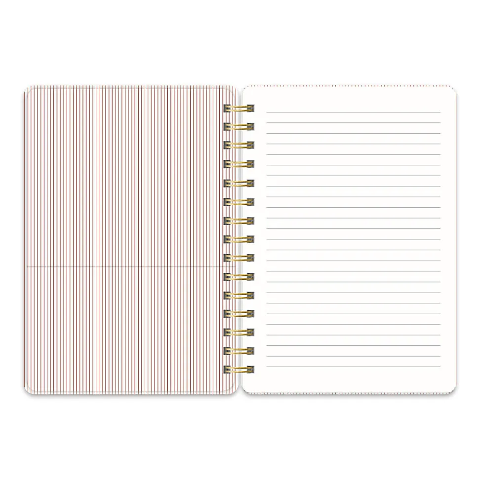 Studio Oh! Agatha Notebook, 8-1/4” x 6-1/4”, 1 Subject, College Rule, 208 Pages, Organized Chaos (Cinnamon Brown)