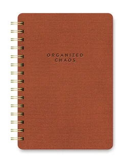 Studio Oh! Agatha Notebook, 8-1/4” x 6-1/4”, 1 Subject, College Rule, 208 Pages, Organized Chaos (Cinnamon Brown)