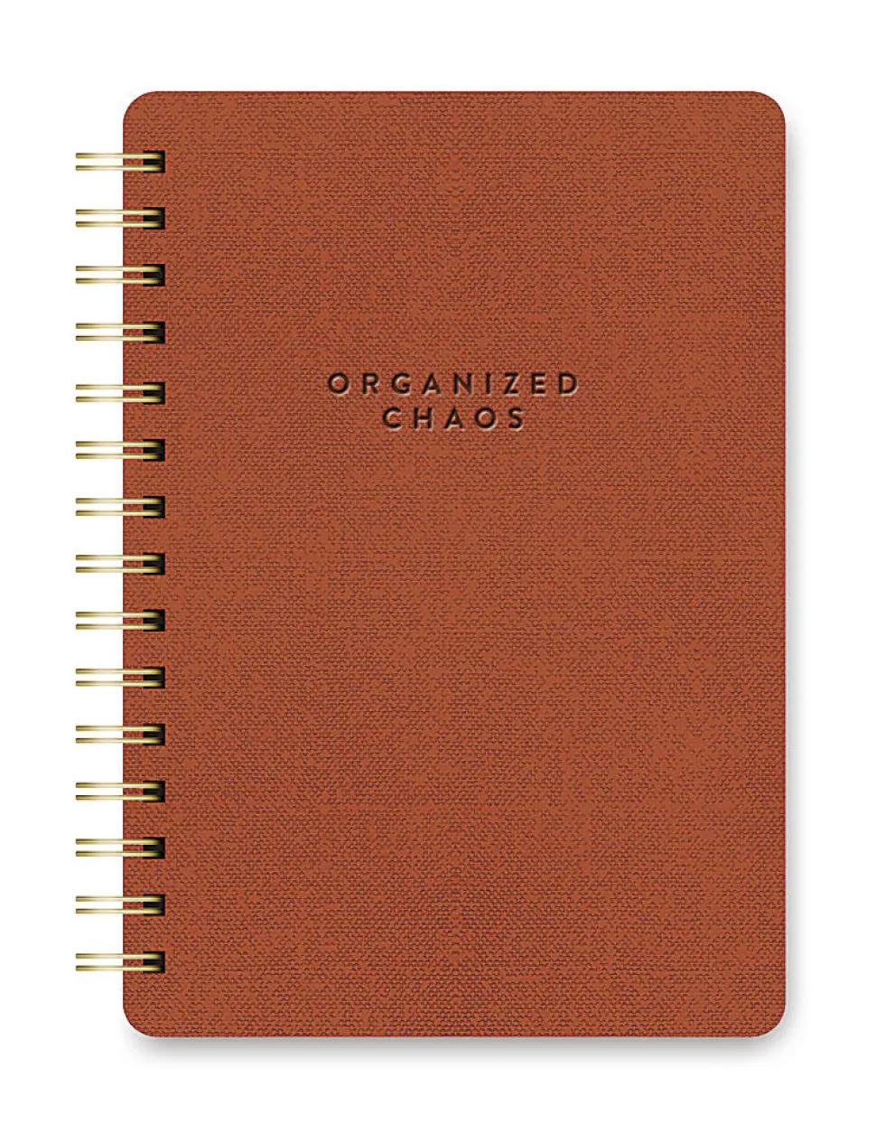 Studio Oh! Agatha Notebook, 8-1/4” x 6-1/4”, 1 Subject, College Rule, 208 Pages, Organized Chaos (Cinnamon Brown)