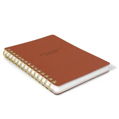 Studio Oh! Agatha Notebook, 8-1/4” x 6-1/4”, 1 Subject, College Rule, 208 Pages, Organized Chaos (Cinnamon Brown)
