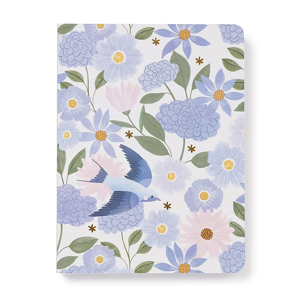 Studio Oh! Medium Coptic-Bound Journal, 8-11/16" x 6-1/2", College Rule, 192 Pages, Birds & Blooms