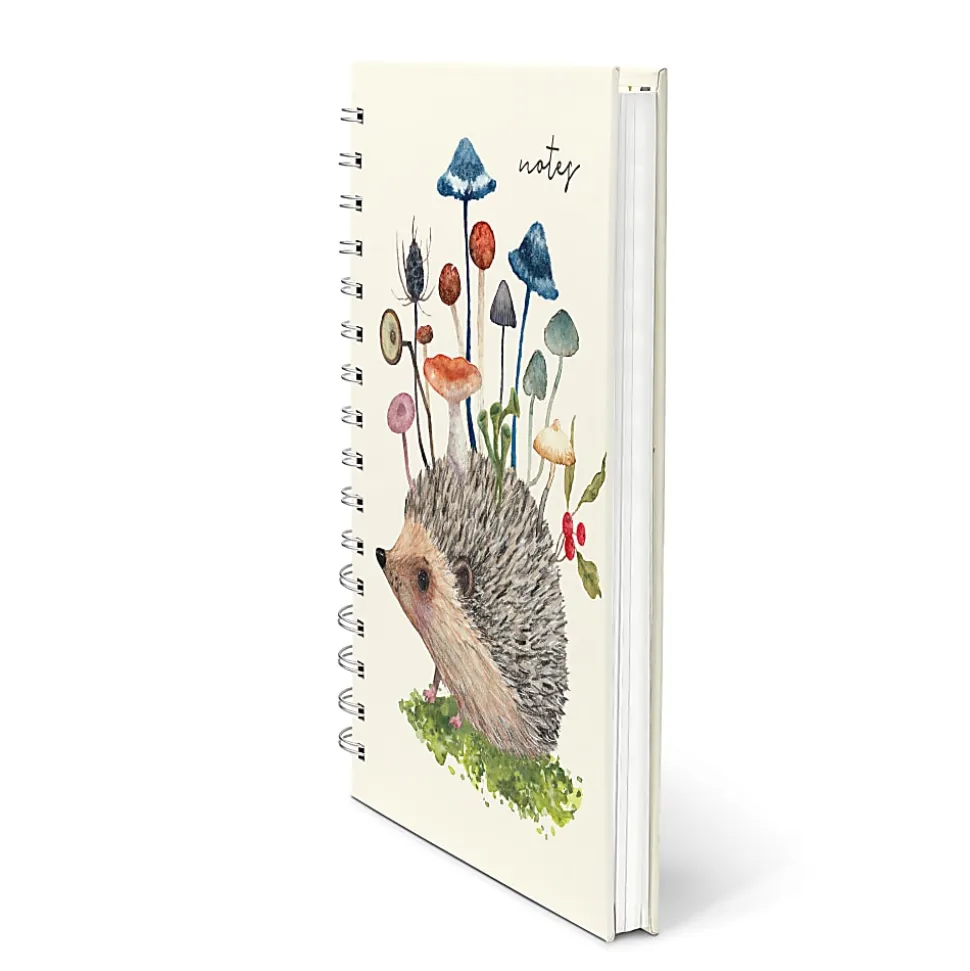 Studio Oh! Medium Spiral Notebook, 8-3/4” x 5-3/4”, 1 Subject, College Rule, 160 Pages, Hedgehog With Mushrooms