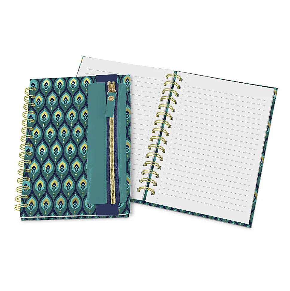 Studio Oh! Oliver Notebook With Pen Pocket, 8-1/4" x 5-3/4", 160 Pages, Cascadian Plumes, Total Qty 1