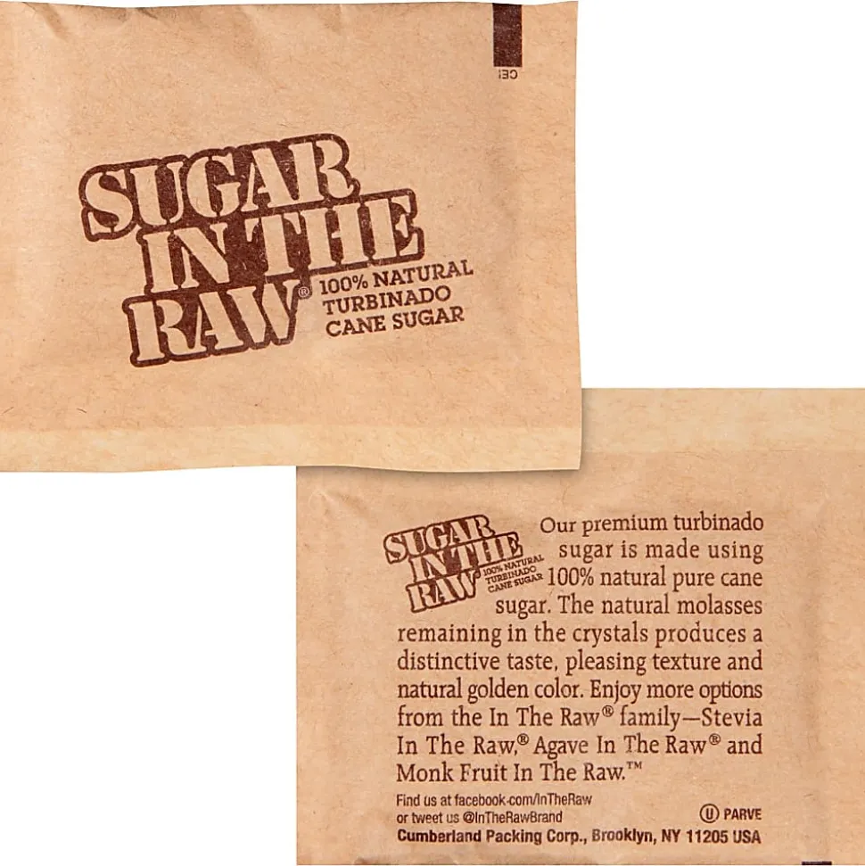 Sugar In The Raw Natural Turbinado Cane Sugar Packets - Natural Sweetener - 200/Box