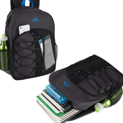 Summit Ridge Bungee Backpacks, Assorted Colors, Case Of 24 Backpacks, 2938Q24