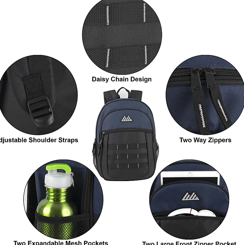 Summit Ridge Daisy Chain Backpacks, Black/Navy, Total Qty 24