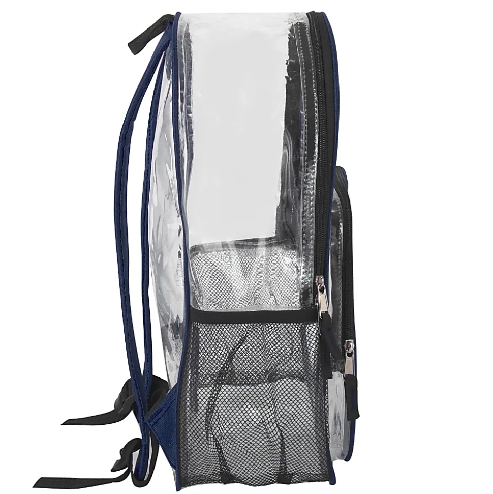 Summit Ridge Heavy-Duty Clear Backpack, Navy Trim