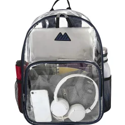Summit Ridge Heavy-Duty Clear Backpack, Navy Trim