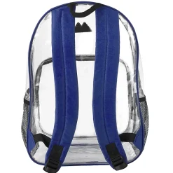 Summit Ridge Heavy-Duty Clear Backpack, Blue Trim
