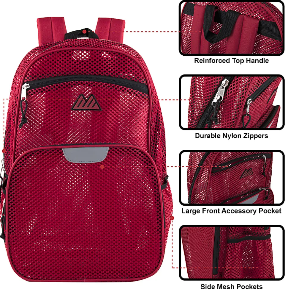 Summit Ridge Mesh Backpack, Red