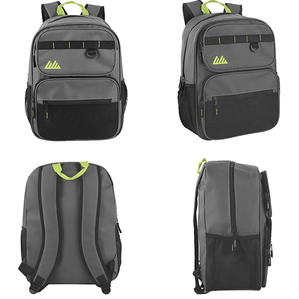 Summit Ridge Multi-Pocket Backpacks, Assorted Colors, Case Of 24 Backpacks, 2939Q24