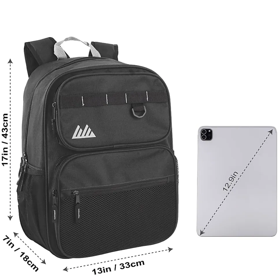Summit Ridge Multi-Pocket Backpacks, Assorted Colors, Case Of 24 Backpacks, 2939Q24