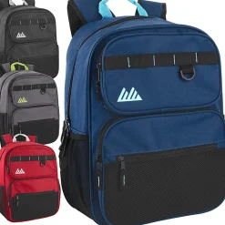 Summit Ridge Multi-Pocket Backpacks, Assorted Colors, Case Of 24 Backpacks, 2939Q24