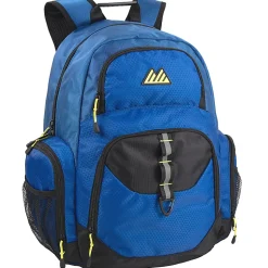 Summit Ridge Multi-Pocket Daisy Chain Backpacks With 17" Laptop Sleeves, Black/Blue/Gray, Total Qty 12