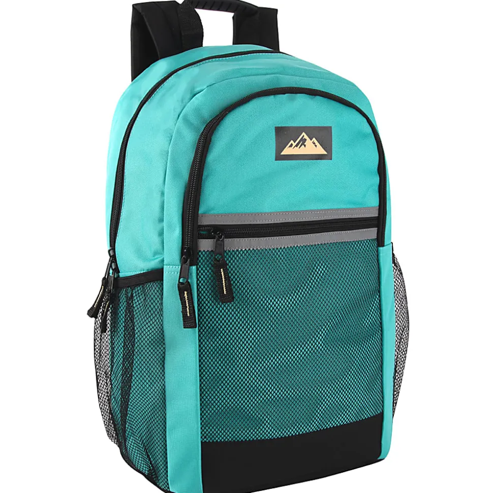 Summit Ridge Multi-Pocket Reflective Backpacks With 30-Piece School Supply Kits, Assorted Colors, Total Qty 12