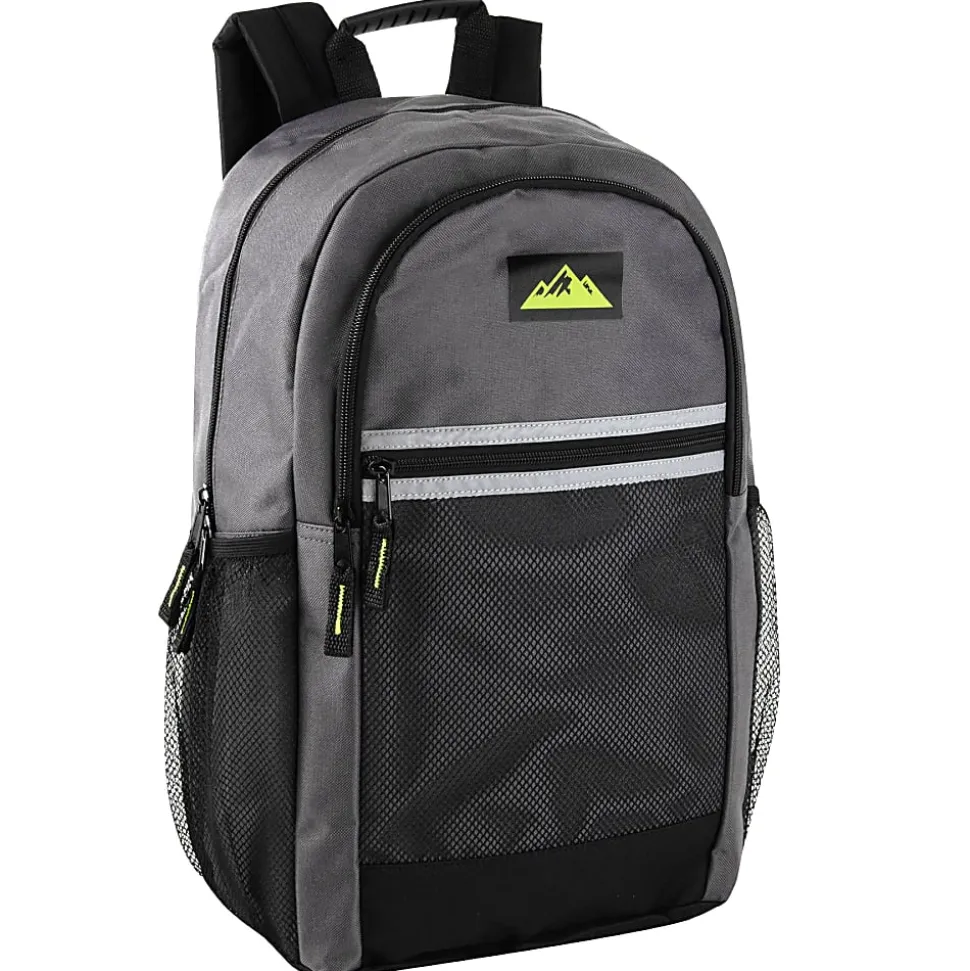 Summit Ridge Multi-Pocket Reflective Backpacks With 30-Piece School Supply Kits, Assorted Colors, Total Qty 12
