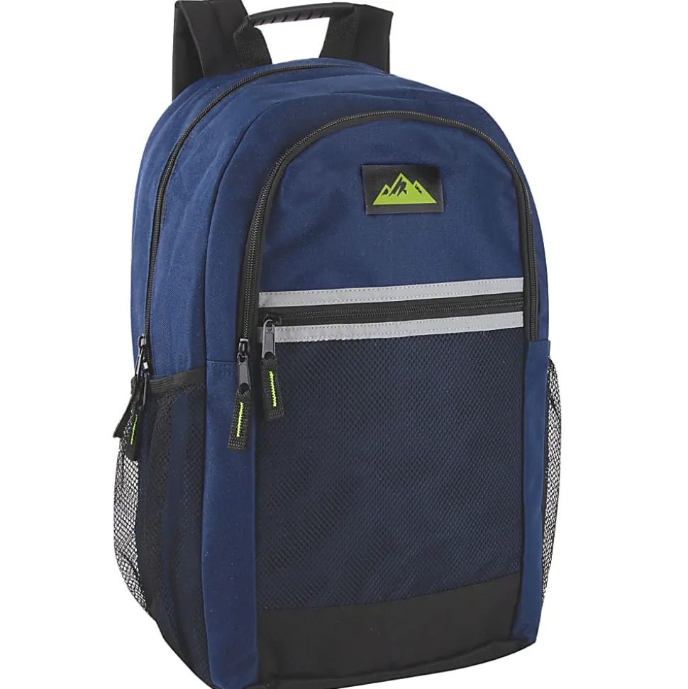 Summit Ridge Multi-Pocket Reflective Backpacks With 30-Piece School Supply Kits, Assorted Colors, Total Qty 12