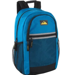 Summit Ridge Multi-Pocket Reflective Backpacks With 30-Piece School Supply Kits, Assorted Colors, Total Qty 12