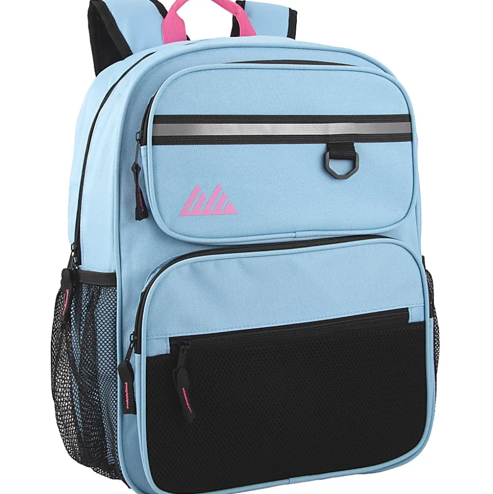 Summit Ridge Reflective Backpacks, Pink/Purple/Light Blue/Teal, Pack Of 24 Backpacks