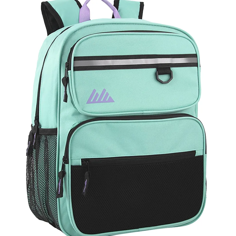 Summit Ridge Reflective Backpacks, Pink/Purple/Light Blue/Teal, Pack Of 24 Backpacks