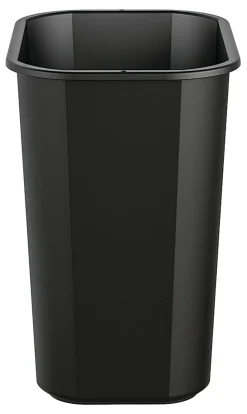 Suncast Commercial Desk-Side Rectangular Resin Trash Cans, 3 Gallons, Black, Pack Of 12 Trash Cans
