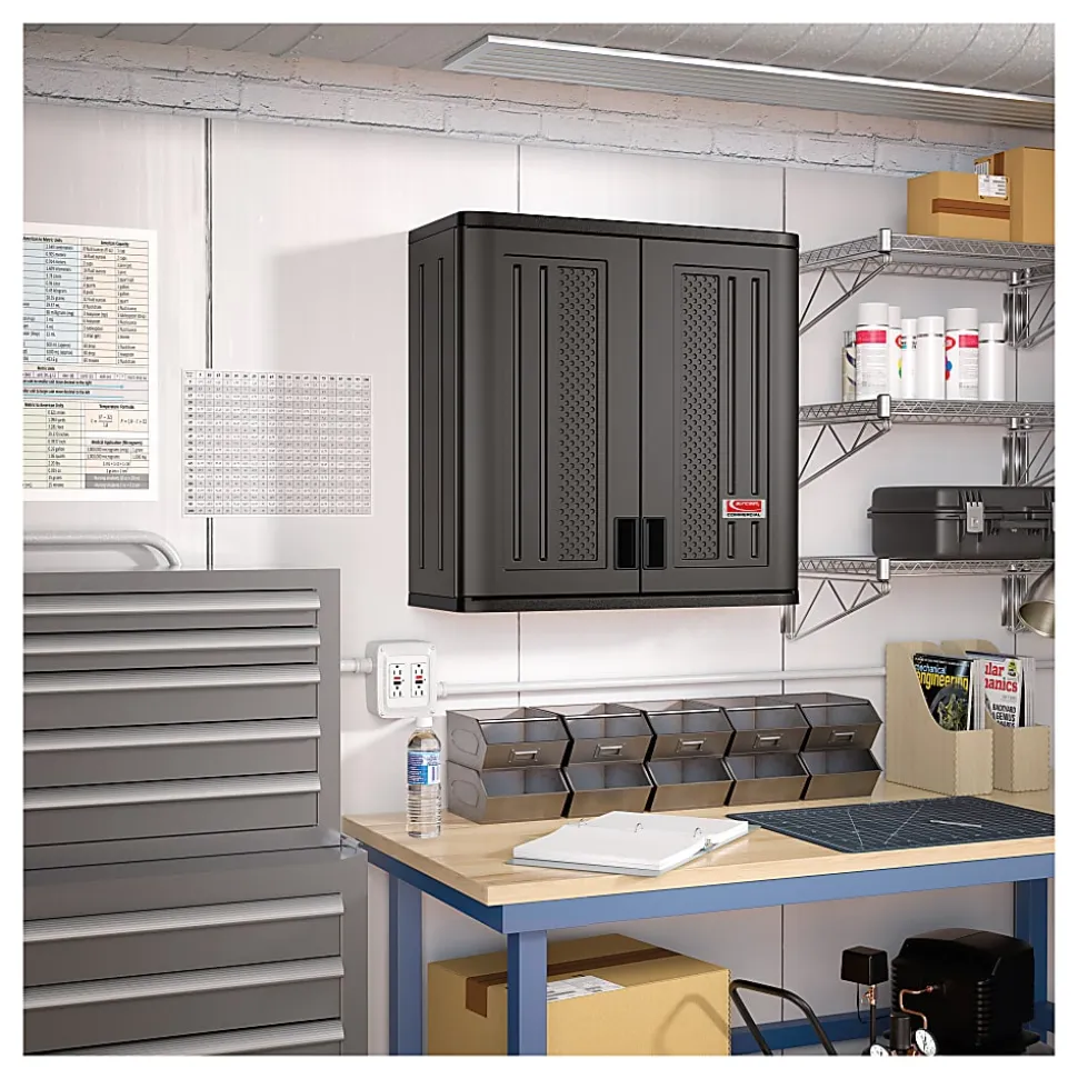 Suncast Commercial HDPE 1-Shelf Wall Cabinet, Gray