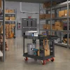 Suncast Commercial Heavy-Duty Plus 2-Shelf Utility Cart, 34-13/16"H x 26-1/2"W x 48-3/4"D, Gray
