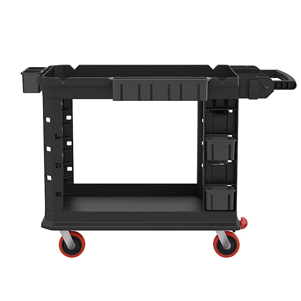 Suncast Commercial Heavy-Duty Plus 2-Shelf Utility Cart, 34-13/16"H x 26-1/2"W x 48-3/4"D, Gray