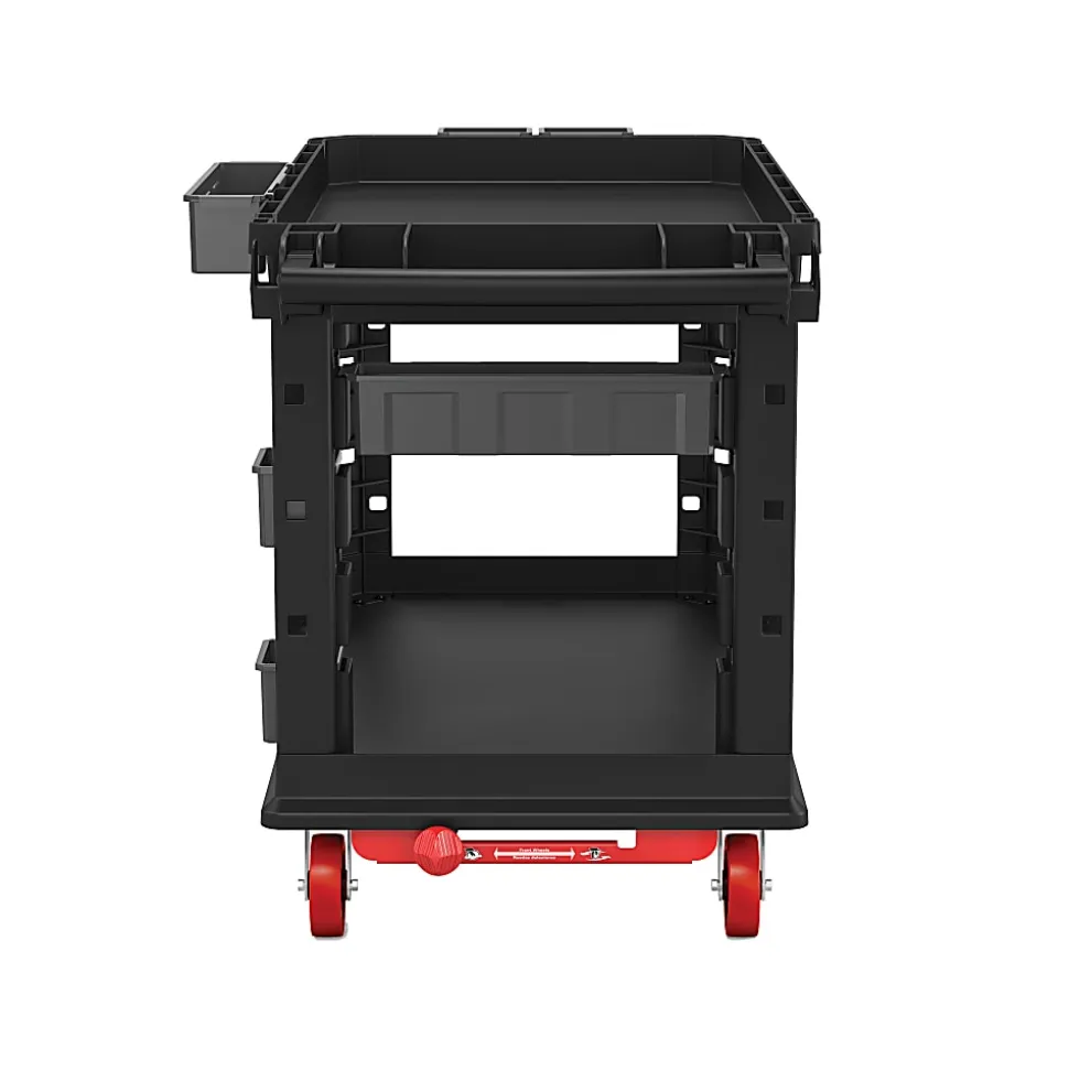 Suncast Commercial Heavy-Duty Plus 2-Shelf Utility Cart, 34-13/16"H x 26-1/2"W x 48-3/4"D, Gray