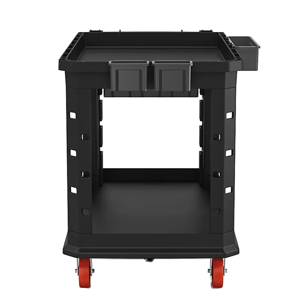 Suncast Commercial Heavy-Duty Plus 2-Shelf Utility Cart, 34-13/16"H x 26-1/2"W x 48-3/4"D, Gray