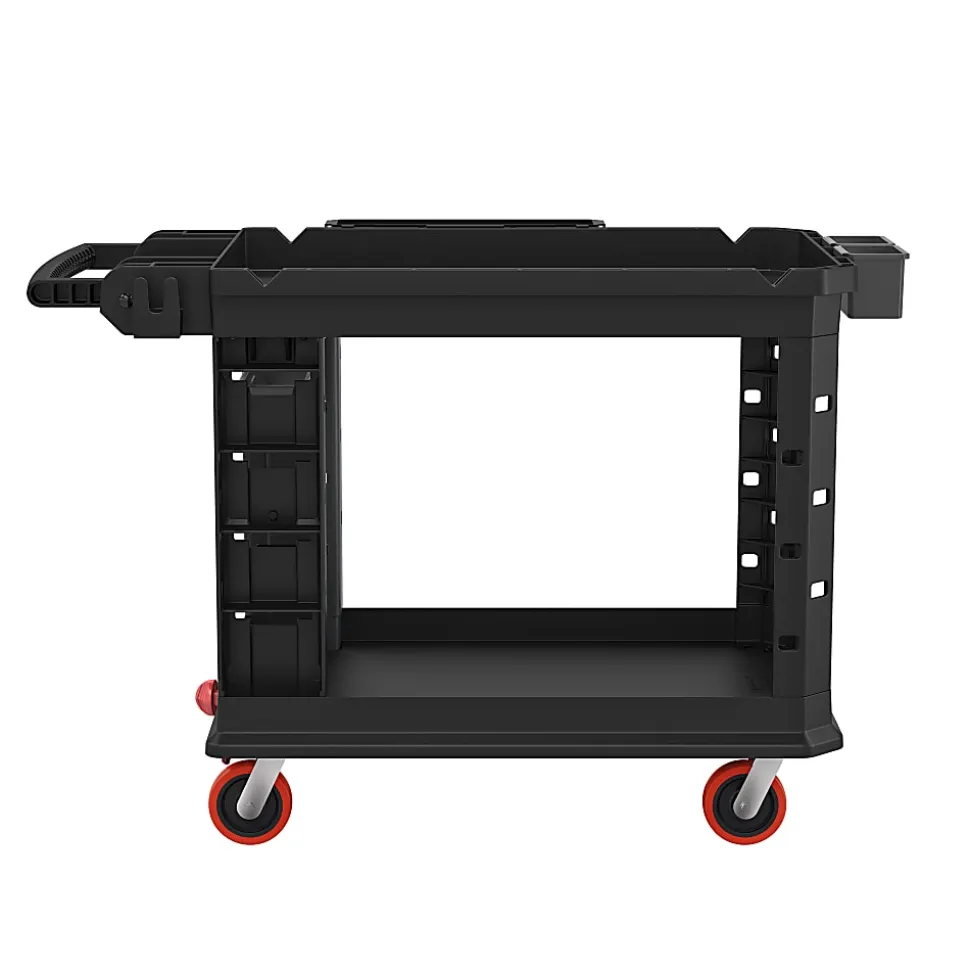 Suncast Commercial Heavy-Duty Plus 2-Shelf Utility Cart, 34-13/16"H x 26-1/2"W x 48-3/4"D, Gray