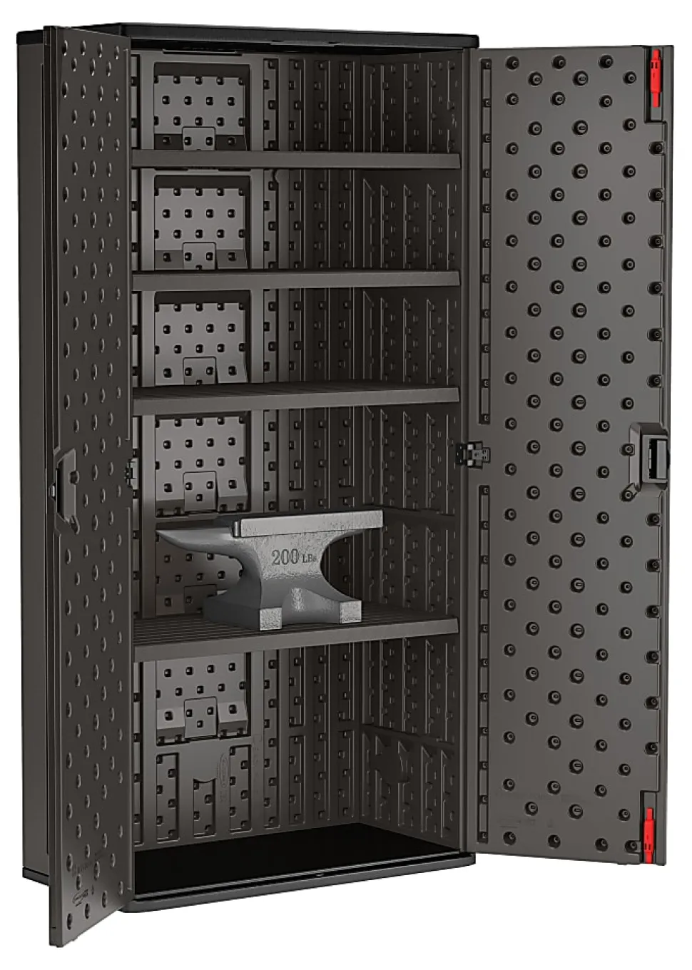 Suncast Commercial Mega Tall Storage Cabinet, 4 Shelves, Gray