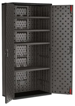 Suncast Commercial Mega Tall Storage Cabinet, 4 Shelves, Gray