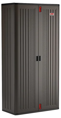 Suncast Commercial Mega Tall Storage Cabinet, 4 Shelves, Gray