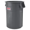 Suncast® Commercial Oval HDPE Utility Trash Can, 55 Gallons, Gray