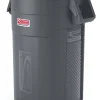 Suncast® Commercial Oval HDPE Utility Trash Can, 44 Gallons, Gray