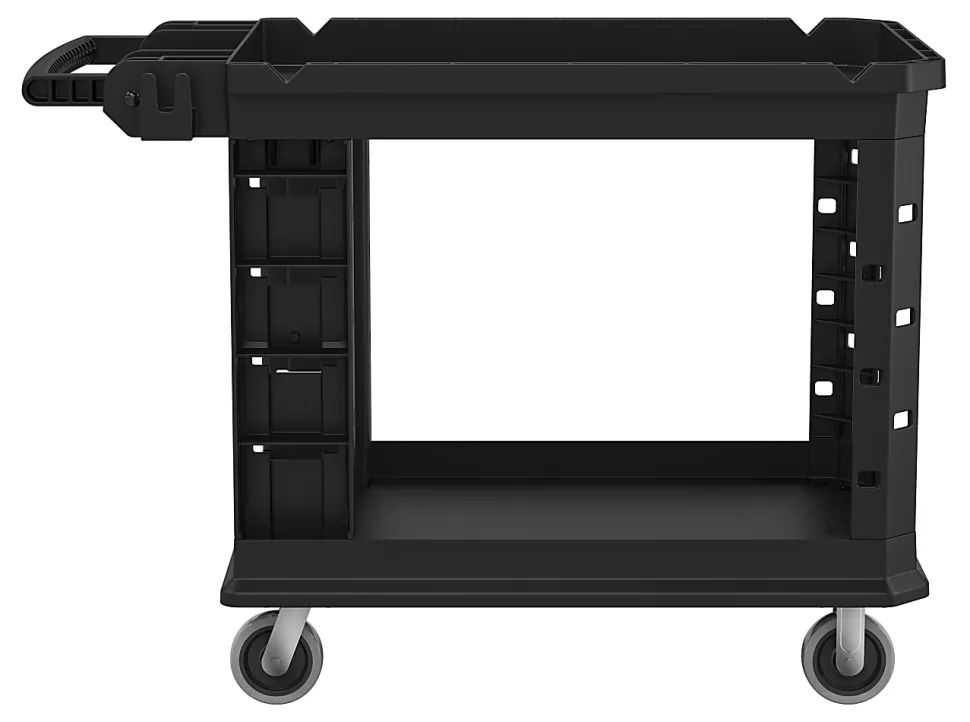 Suncast Commercial 2-Shelf Heavy-Duty Structural Foam Utility Cart, 34-13/16"H x 26-1/2"W x 48-3/4"D, Gray