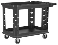 Suncast Commercial 2-Shelf Heavy-Duty Structural Foam Utility Cart, 34-13/16"H x 26-1/2"W x 48-3/4"D, Gray