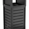Suncast Commercial Square Metal Trash Can With 2-Way Lid, 30 Gallon, Black