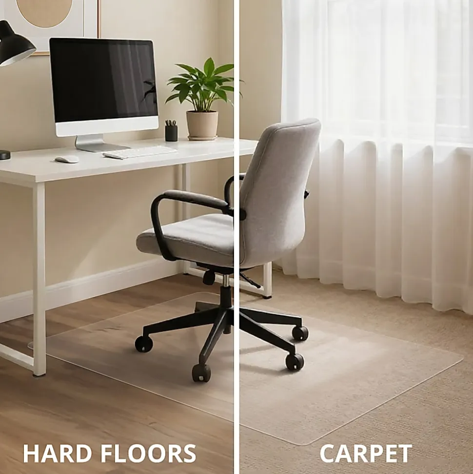 SuperGrip Multi-Surface Vinyl Chair Mat for Carpet or Hard Floor 36" x 48" Clear