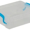 Super Stacker Crayon Box, Clear with Blue Handles