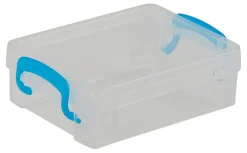 Super Stacker Crayon Box, Clear with Blue Handles