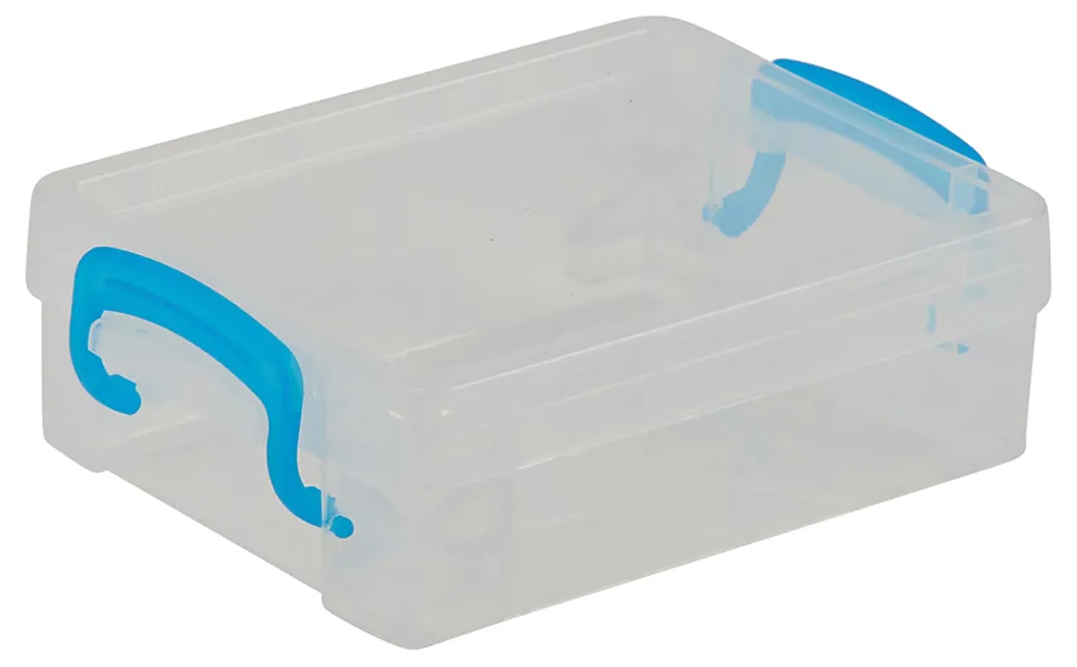Super Stacker Crayon Box, Clear with Blue Handles