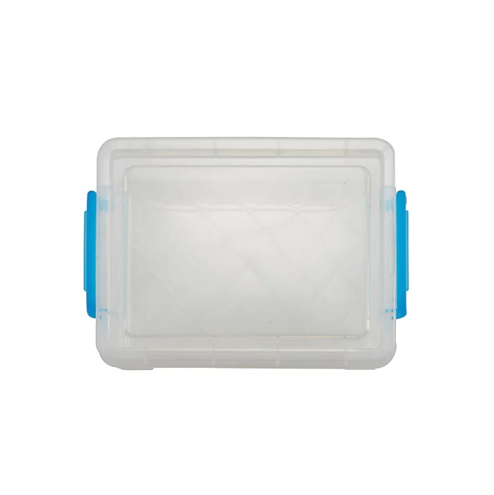 Super Stacker Crayon Box, Clear with Blue Handles