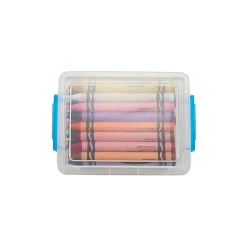 Super Stacker Crayon Box, Clear with Blue Handles