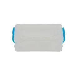 Super Stacker Crayon Box, Clear with Blue Handles