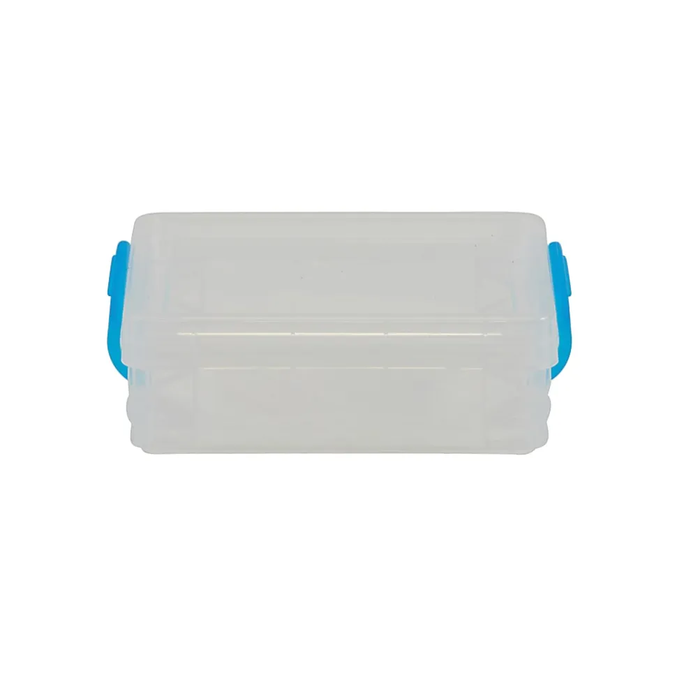 Super Stacker Crayon Box, Clear with Blue Handles