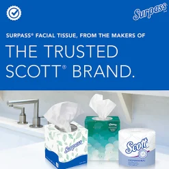 Surpass® 2-Ply Facial Tissue, Unscented, 100 Tissues Per Box, Case of 30 Boxes