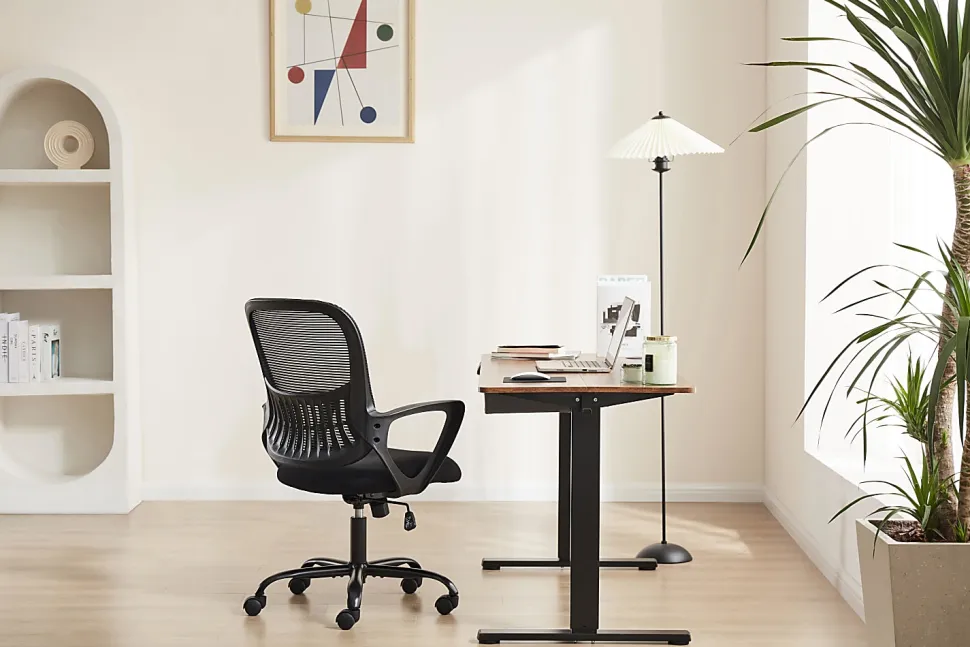 Sweetcrispy Ergonomic Mesh Mid-Back Task Chair, Black